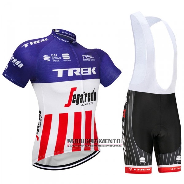 Abbigliamento Trek Segafredo 2018 Manica Corta e Pantaloncino Con Bretelle Fuxia Rosso Bianco - Clicca l'immagine per chiudere